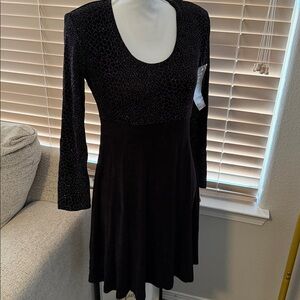 Vintage NWT Elegant Black and Gray Women's Dress